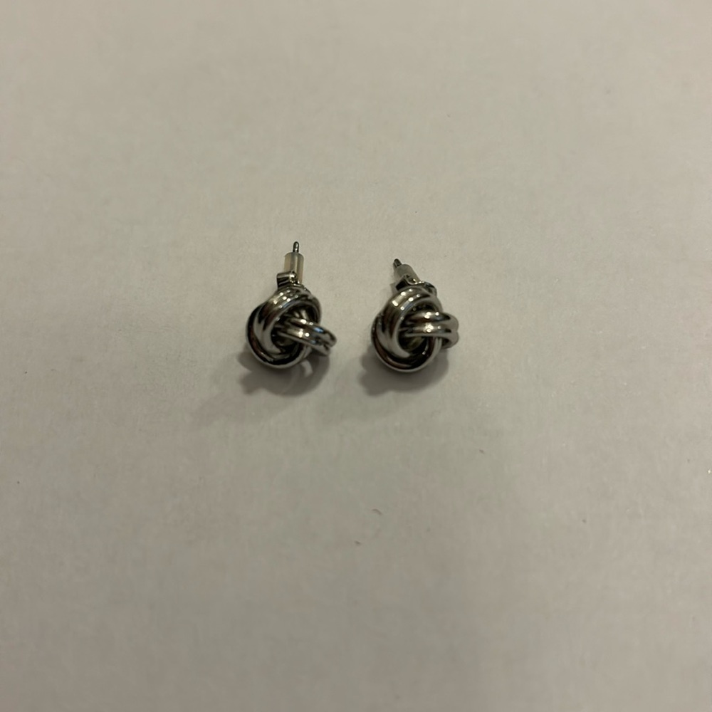 Silver knot earrings